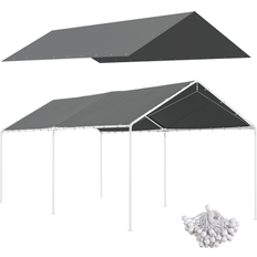 Carports OutSunny Carport Replacement Top Canopy Cover, UV Water Resistant Car Port Portable Garage Tent Cover (Building Area )