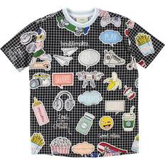 Kids T-shirt Svartrutig m. Tryck år 122 T-shirt