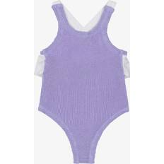 Bathing Suits Hunza G Kids Baby Lara bow-detail swimsuit purple