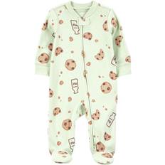 Green Children's Clothing Carter's Baby Girls Milk & Cookies 2-Way Zip Cotton Sleep & Play Pajamas 9M Green