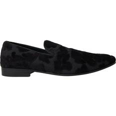 Dolce & Gabbana Low Shoes Dolce & Gabbana Black Brocade Loafers Formal Shoes EU44.5/US11.5