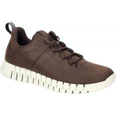 Ecco Brown Low Shoes ecco Gruuv Leather Elastic Laces Trainers - Brown