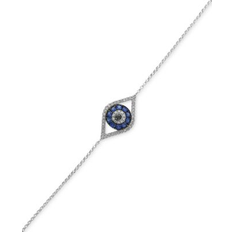 Or Blanc Bracelets Bloomingdale's Diamond and Blue Sapphire Evil Eye Bracelet in 14K White Gold