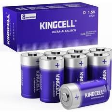 Kingcell D Batteries 8 Pack, Hight Performance D Battery with 10-Year Shelf Life，Long-Lasting Power Alkaline 1.5V Battery for Flashlights,Radios,Clocks,Stereos,etc