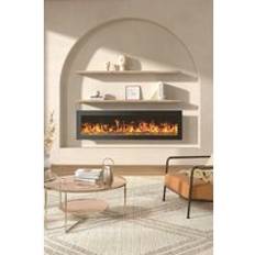 50inch Wall Mount Electric Fireplace Black Size