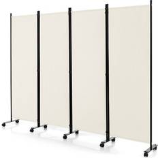 Metal Room Dividers Costway 4-panel folding Room Divider