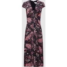Reiss Dresses Reiss Amira Animal Print Fitted Midi Dress -