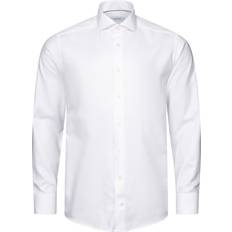 Eton Økologiske Skjorter Eton Contemporary Fit White Melange Semi Solid Fine Twill Shirt Mand Langærmede Skjorter Bomuld hos Magasin Hvid