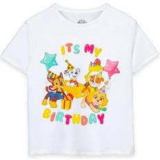 Paw Patrol Childrens Kids It's My Birthday Short-Sleeved T-Shirt - White