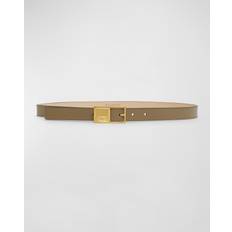 Balmain Belte Balmain Signature Leather Belt With Geometric Buckle 8AG TAUPE 34in 85cm