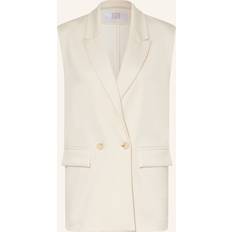 Dame - Hvid Jakkesæt Riani Jakke Dame Cremet Beige Strikvest Med Slag - Beige