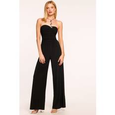 Nylon Combinaisons Ramy Brook Lona Jersey Strapless Wide Leg Jumpsuit - Black