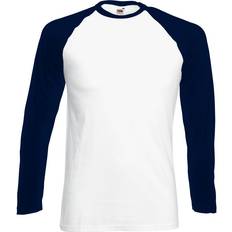 Fruit of the Loom Sleeve Baseball T-Shirt White