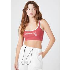 Forever 21 Women Underwear Forever 21 Women's Embroidered Athletics Dept Bralette in Red