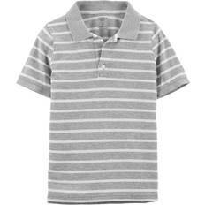 Gray Polo Shirts Carter's Kid Boys Gray Striped Piqué Polo Shirt Heather/Ivory