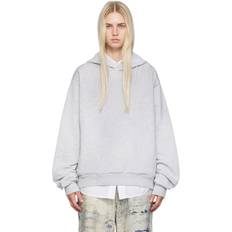 Acne Studios Överdelar Acne Studios Gray Printed Hoodie 92H Pale Grey Melang