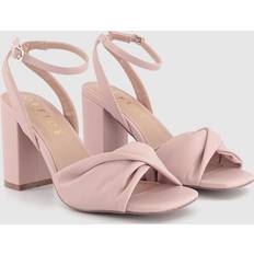 Office Womens Hallow Soft Twist Front Block Heels Pale Pink