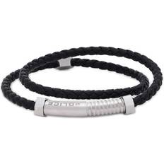 Black Bracelets Police Men's Leather Bracelet -