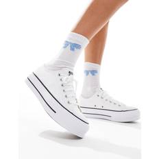 Black - Converse Chuck Taylor - Women Shoes Converse Womens Lift Wide Foundation Ox Trainers - White/Black