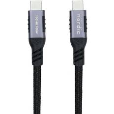 Nordic USBC-N1370 100W 10Gbps 4K60Hz 3.2 Gen2 USB C - USB C M-M 0.2m
