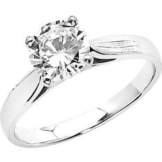 Solitaire Engagement Ring - White Gold/Transparent