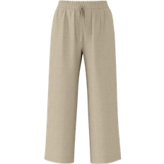 Beige - Dame Bukser Selected High-Waisted Trousers - Greige