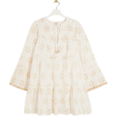 Cotton - Women Dresses River Island Broderie Smock Mini Dress - Cream