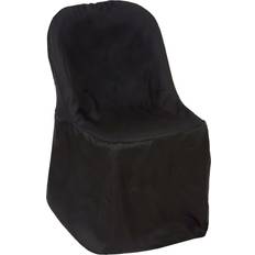 BalsaCircle Polyester Folding Loose Chair Cover Black (86.4x48.3)