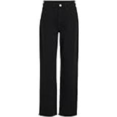 Vila Lös Byxor & Shorts Vila Vikelly Hög Midja Straight Jeans - Svart
