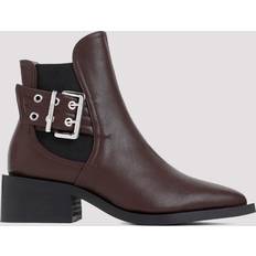 Ganni Feminine Buckle Chelsea Boots Chocolate
