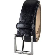 Calvin Klein Men Belts Calvin Klein Men's 31mm Feather Edge Semi Shine Belt, Black Embossed