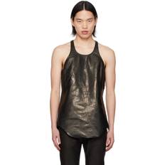 Herren - Leder Tanktops Rick Owens Black Racer Leather Tank Top