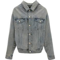 Balenciaga Vêtements d'extérieur Balenciaga Off-Shoulder Denim Jacket Giacche Blu