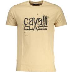 Man - One Size T-shirts Cavalli Class Beige Cotton T-Shirt - Tan