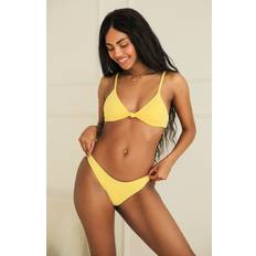 3XL - Mujer Tops de bikini Zen Knotted Triangle Bikini Top - Sun Yellow