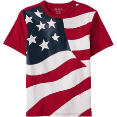 T-shirts The Children's Place Boy's American Flag Graphic Tee - Ruby