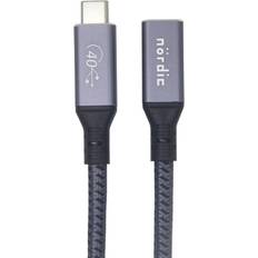 Nordic USBC-N1146 40Gbps 240W USB C - USB C M-F 0.2m