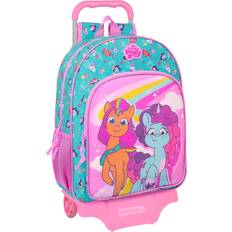 School Rucksack with Wheels Magic Turquoise 33 x 42 x 14 cm