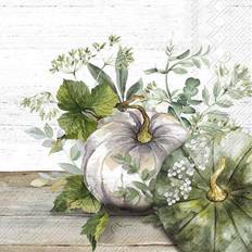 Florals Paper Napkins Ihr 4 lunch paper napkins for decoupage, party, table, craft, autumn, green pumpkin