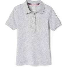 Polo Shirts French Toast Girls Size' Short Sleeve Picot Collar Polo Shirt Standard & Plus Heather Gray, 10/12 Plus