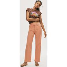 Femme - Orange Jeans Mother High-Rise Straight-Leg Jeans Orange 29