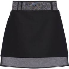 Wool Skirts Prada Wool And Crinoline Mini Skirt black