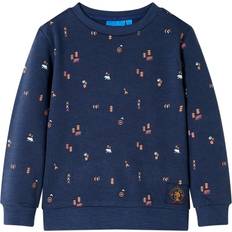 Børnetøj vidaXL Sweatshirt til børn 128 mørk blåmeleret