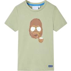 Børnetøj vidaXL Kortærmet T-shirt til børn 128 lys kakifarve