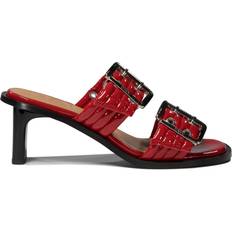 Ganni Ganni-Buckle Sandali - Rosso/Donna