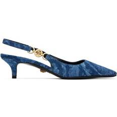 Versace Blue Barocco Denim Heels IT