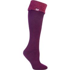 Pink - Running Underwear Heat Holders Womens Ladies Thermal Wellington Boot Socks in Fuchsia Nylon 4-6.5