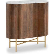 Marbles Cabinets Roseland Furniture Milo Mango & Marble Fluted 2 Mini Sideboard