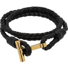 XL Bracelets Tom Ford Black Braided Leather Bracelet BLACK