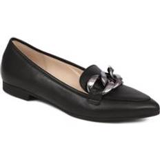 Gabor Loafers Gabor Women's Black Leather Carol Flat Loafers US: 5/ UK: 3/ EU: US: 5/ UK: 3/ EU: 36